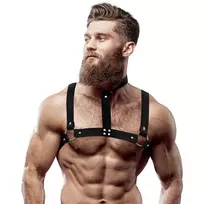 FETISH SUBMISSIVE Fetish Submissive Attitude Adjustable Vegan Leather Chest Harness for Men