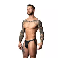 Male Power Male Power Oh Snap! Tearaway Jockstrap S/M Matte Black Rubberized Finish