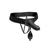 XR Brands XR Brands Pumper Inflatable Hollow Strap-On System Silicone Black
