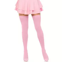 LEG AVENUE Leg Avenue Nylon Thigh-High Stockings Pink One Size - Silky Finish