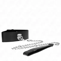 KINK KINK Basic Model Collar with Leash 65cm - Adjustable Black Leather Set