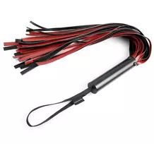 Sportsheets Sportsheets Saffron Series Flogger - Long Faux Leather, Metal Handle
