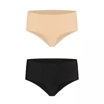 Bye Bra Bye Bra Invisible High Brief 2-Pack Cotton Gusset Nude & Black XXL