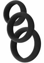 HIDDEN DESIRE Stamina Premium C-Rings 3 Pcs Set Liquid Silicone Large Comfort Fit