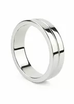 Mr. Steel Mr. Steel Single Grooved Stainless Steel Ring 50mm - Polished Finish