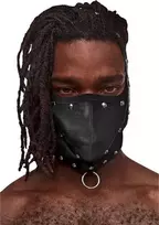 Male Power Male Power Triton Adjustable Mask with Neck Strap and Front Ring Black