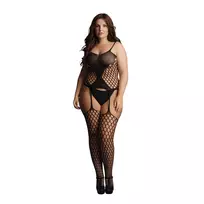 Le Désir by Shots Leg Avenue Plus Size Bodystocking Fence Net Pattern XXL-5XL