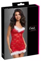 Cottelli LINGERIE X-Mas Chemise L/XL Red Lace Adjustable Straps