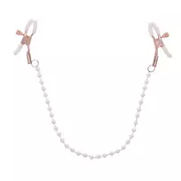 Sportsheets Sportsheets S&M Peaches n' CreaMe Pearl Nipple Clamps Rose Gold Adjustable