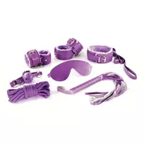 Crushious Dungeons & Maidens 8-Piece Restraint Set Purple Faux Leather & Plush
