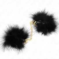 KINK KINK Feather Wrist Cuffs with Gold Chain - Elegant Adjustable Restraint