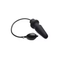 XR Brands Ass-Pand Large Inflatable Silicone Plug Black 15 cm