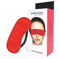 Darkness Satin Eye Mask Red - Adjustable, Premium Comfort Fit