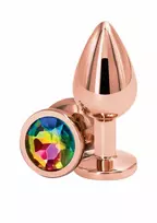 NS NOVELTIES Rear Assets Rose Gold M Aluminum Intimate Plug with Gem Accent