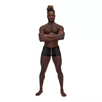 Male Power Male Power Landing Strip Mini Short XL - Matte Onyx Accent Underwear