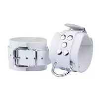 Red Leather Ultra Leather White Restraints - Adjustable Cowhide, 6 cm Wide