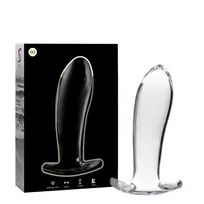 NEBULA SERIES BY IBIZA Ibiza Nebula Series Model 5 Glass Intimate Plug Clear 12.5cm O3.5cm