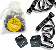 INEDIT INEDIT Kit Bag Premium Organza Ties Black with Dice Set