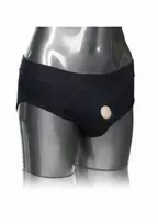 Packer Gear Brief Harness Black Cotton/Spandex Hipster Sizing XS/S