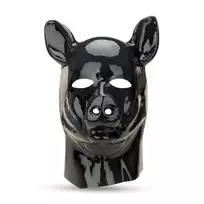 Prowler RED Latex Pig Hood Black - Anatomical Costume Mask