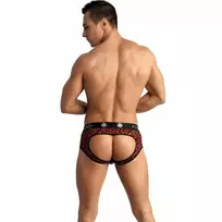 ANAIS MEN ANAIS Men TRIBAL Bikini Jockstrap XL - Red Microfiber, Animal Print