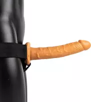 RealRock by Shots RealRock Hollow Strap-On Model 10 - Adjustable System, 24.5 cm, Beige