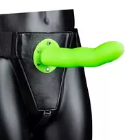 Ouch! by Shots Ouch! Curved Hollow Strap-On 20 cm - Glow in the Dark, Adjustable Fit