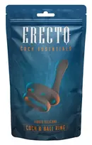 Erecto Erecto Liquid Silicone Dual Support Ring with Perineal Stimulator, Black