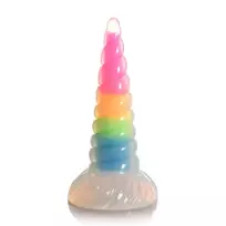 UniGlow Silicone Intimate Machine Rainbow Glow-in-the-Dark, Suction Cup Base