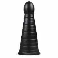 BUTTR BUTTR Devil Dog Silicone Large Ribbed Anal Plug Black XXL
