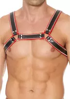 Ouch! by Shots Z Series Chest Bulldog Harness L/XL - Genuine Leather, Adjustable Buckles