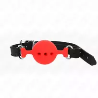 KINK KINK Silicone Ball Gag Red M - Adjustable Strap 35-51 cm, 4.5 cm Ball