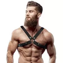 FETISH SUBMISSIVE Fetish Submissive Attitude Eco-Leather Adjustable Bulldog Chest Harness Black