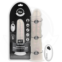 COCK MILLER COCK MILLER - DILDO WITH SUCTION CUP, LIGHTS AND VIBRATION WITH REMOTE CONTROL WHITE 20.5 CM