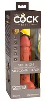 King Cock King Cock Elite 6" Dual Density Vibrating Model Tan Silicone, USB, 10 Modes