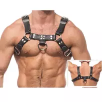 LEATHER BODY Male Edge Leather Body Model III - Adjustable Chain Harness, S-XL
