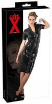Cottelli Collection Latex Dress 2XL with Full-Length Two-Way Zip, Black