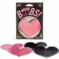 SECRETPLAY Secret Play WOW BOOBS! Heart-Shaped Holographic Body Covers Set 7.7x6.7cm