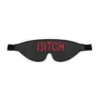 Ouch! by Shots Ouch! Leather Eye Mask with Red Lettering - Adjustable, Black/Red