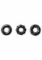 NS NOVELTIES Renegade Dyno Rings Set - Flexible TPE, Assorted Sizes & Colors
