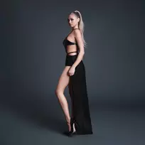 Allure Take Me Vinyl-Effect Mesh Bodysuit with Playful Skirt M Black