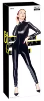 Black Level Black Level Vinyl Long Sleeve Jumpsuit XL, Shiny Black Finish