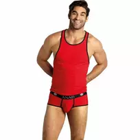 ANAIS Men SOUL Top XL Red Microfiber Sleeveless Athletic Fit