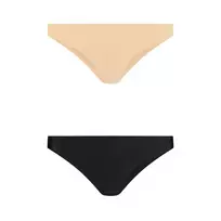 Bye Bra Bye Bra Invisible Brazilian Briefs 2-Pack Nude & Black XXL Seamless