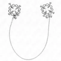 KINK KINK Metal Flower Adjustable Nipple Clamps with Decorative Chain - Silver Finish