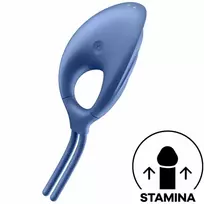 Satisfyer Satisfyer Swordsman Adjustable Vibrating Ring Blue - Waterproof Silicone