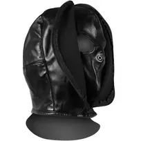Ouch! by Shots Ouch! Adjustable PU Leather Sensory Hood with Zip Closure - Black