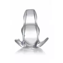 XR Brands Clear View TPE Hollow Plug Small Transparent 3.5" Flexible Base