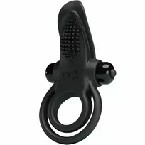 PRETTY LOVE Pretty Love BI-210203 Dual Motor Silicone Intimate Ring Black 10 Modes