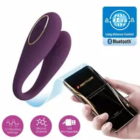 PRETTY LOVE Pretty Love August App-Controlled Double Vibrator Purple Silicone 12 Modes